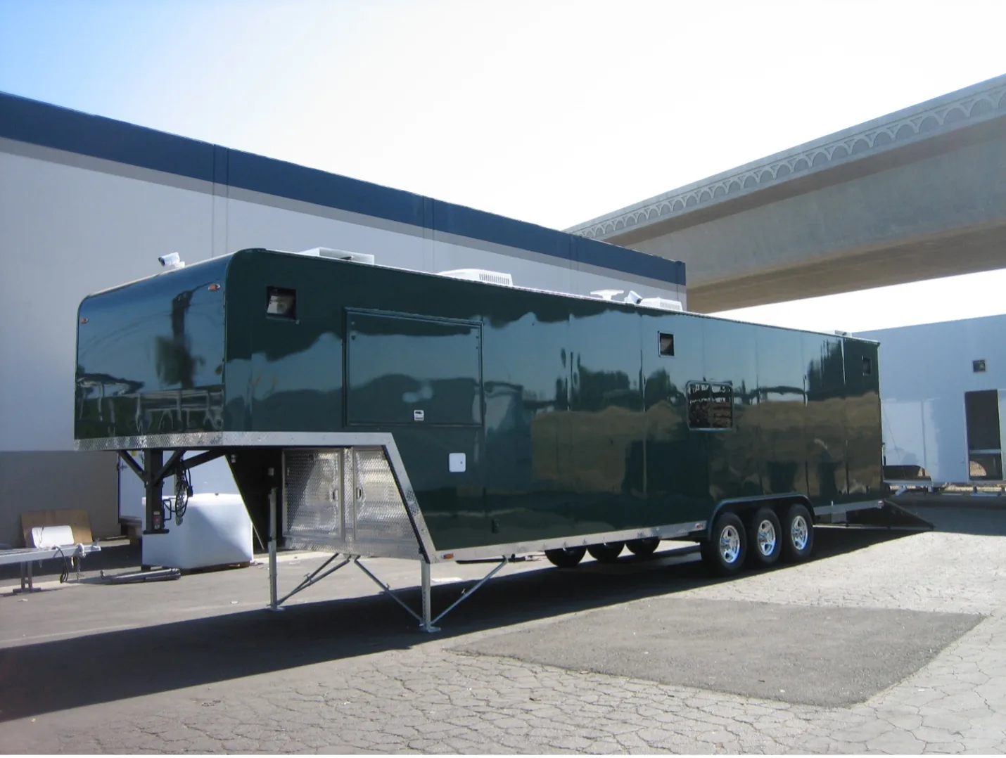 Large black law enforcement trailer
