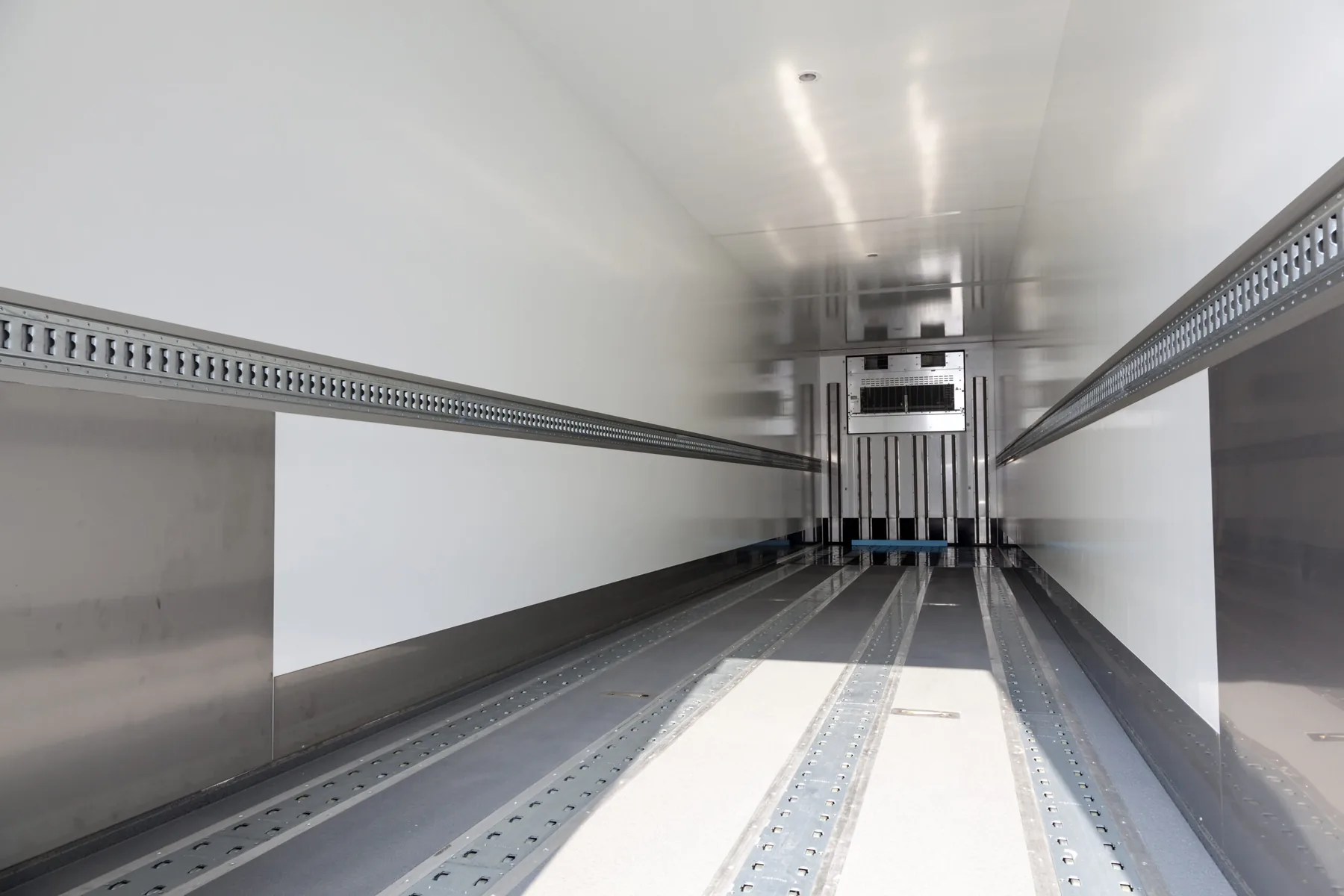 Interior of a refrigerated trailer